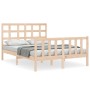 Estructura de cama con cabecero madera maciza 140x200 cm de , Camas y somieres - Ref: Foro24-3192101, Precio: 125,92 €, Descu...