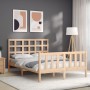Estructura de cama con cabecero madera maciza 140x200 cm de , Camas y somieres - Ref: Foro24-3192101, Precio: 125,92 €, Descu...