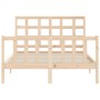 Estructura de cama con cabecero madera maciza 140x200 cm de , Camas y somieres - Ref: Foro24-3192101, Precio: 125,92 €, Descu...