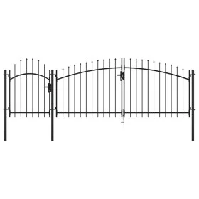 Black steel garden gate 2x4 m by vidaXL, garden gates - Ref: Foro24-144364, Price: 362,46 €, Discount: %