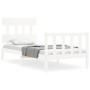 Estructura de cama con cabecero madera maciza blanco 100x200 cm de , Camas y somieres - Ref: Foro24-3193327, Precio: 122,04 €...