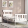 Estructura de cama con cabecero madera maciza blanco 100x200 cm de , Camas y somieres - Ref: Foro24-3193327, Precio: 122,04 €...