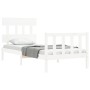 Estructura de cama con cabecero madera maciza blanco 100x200 cm de , Camas y somieres - Ref: Foro24-3193327, Precio: 122,04 €...