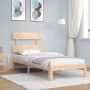 Estructura de cama con cabecero madera maciza de , Camas y somieres - Ref: Foro24-3193496, Precio: 87,80 €, Descuento: %