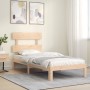 Estructura de cama con cabecero madera maciza de , Camas y somieres - Ref: Foro24-3193496, Precio: 87,80 €, Descuento: %