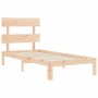 Estructura de cama con cabecero madera maciza de , Camas y somieres - Ref: Foro24-3193496, Precio: 87,80 €, Descuento: %