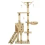 Rascador para gatos con poste de sisal 138 cm huellas beige de vidaXL, Mobiliario para gatos - Ref: Foro24-170581, Precio: 85...