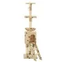 Rascador para gatos con poste de sisal 138 cm huellas beige de vidaXL, Mobiliario para gatos - Ref: Foro24-170581, Precio: 85...