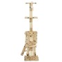 Rascador para gatos con poste de sisal 138 cm huellas beige de vidaXL, Mobiliario para gatos - Ref: Foro24-170581, Precio: 87...
