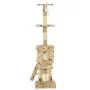 Rascador para gatos con poste de sisal 138 cm huellas beige de vidaXL, Mobiliario para gatos - Ref: Foro24-170581, Precio: 85...