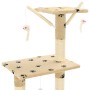 Rascador para gatos con poste de sisal 138 cm huellas beige de vidaXL, Mobiliario para gatos - Ref: Foro24-170581, Precio: 87...