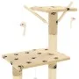 Rascador para gatos con poste de sisal 138 cm huellas beige de vidaXL, Mobiliario para gatos - Ref: Foro24-170581, Precio: 85...