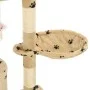 Rascador para gatos con poste de sisal 138 cm huellas beige de vidaXL, Mobiliario para gatos - Ref: Foro24-170581, Precio: 85...