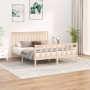 Estructura de cama con cabecero madera de pino blanco 150x200cm de , Camas y somieres - Ref: Foro24-3188211, Precio: 162,70 €...