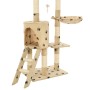 Rascador para gatos con poste de sisal 138 cm huellas beige de vidaXL, Mobiliario para gatos - Ref: Foro24-170581, Precio: 87...