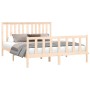 Estructura de cama con cabecero madera de pino blanco 150x200cm de , Camas y somieres - Ref: Foro24-3188211, Precio: 162,70 €...