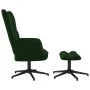 Silla de relajación con taburete terciopelo verde oscuro de , Sillones - Ref: Foro24-328108, Precio: 165,96 €, Descuento: %