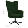 Silla de relajación con taburete terciopelo verde oscuro de , Sillones - Ref: Foro24-328108, Precio: 165,96 €, Descuento: %
