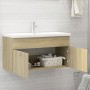 Mueble con lavabo madera de ingeniería roble Sonoma de , Tocadores de baño - Ref: Foro24-3070841, Precio: 221,28 €, Descuento: %