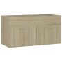 Mueble con lavabo madera de ingeniería roble Sonoma de , Tocadores de baño - Ref: Foro24-3070841, Precio: 221,28 €, Descuento: %