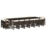 Set de muebles jardín 17 pzas y cojines ratán sintético marrón en Conjuntos de jardín | Comprar online en Foru.es