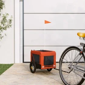 Pet Bicycle Trailer Iron Oxford Cloth Orange Black by , pet strollers - Ref: Foro24-93907, Price: 86,88 €, Discount: %
