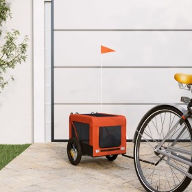 Remolque de bicicleta mascotas hierro tela Oxford naranja negro de , Cochecitos para mascotas - Ref: Foro24-93907, Precio: 83...