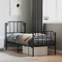 Estructura de cama con cabecero y estribo metal negro 80x200 cm de , Camas y somieres - Ref: Foro24-373896, Precio: 76,39 €, ...