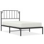 Estructura de cama con cabecero metal negro 100x200 cm de , Camas y somieres - Ref: Foro24-373882, Precio: 68,47 €, Descuento: %