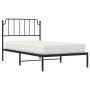 Estructura de cama con cabecero metal negro 100x200 cm de , Camas y somieres - Ref: Foro24-373882, Precio: 68,47 €, Descuento: %