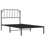 Estructura de cama con cabecero metal negro 100x200 cm de , Camas y somieres - Ref: Foro24-373882, Precio: 68,47 €, Descuento: %