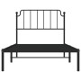 Estructura de cama con cabecero metal negro 100x200 cm de , Camas y somieres - Ref: Foro24-373882, Precio: 68,47 €, Descuento: %