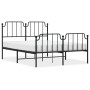 Estructura de cama con cabecero y estribo metal negro 140x190cm de , Camas y somieres - Ref: Foro24-373905, Precio: 91,42 €, ...