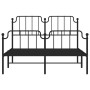 Estructura de cama con cabecero y estribo metal negro 140x190cm de , Camas y somieres - Ref: Foro24-373905, Precio: 91,42 €, ...