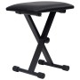 Set de soporte para teclado con doble refuerzo y taburete negro de vidaXL, Banquetas y taburetes - Ref: Foro24-70097, Precio:...