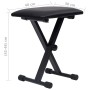 Set de soporte para teclado con doble refuerzo y taburete negro de vidaXL, Banquetas y taburetes - Ref: Foro24-70097, Precio:...