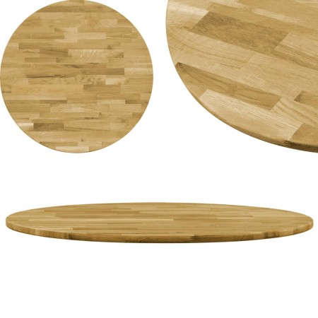 Superficie de mesa redonda madera maciza de roble 23 mm 600 mm de vidaXL, Tableros para mesas - Ref: Foro24-245983, Precio: 7...