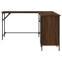 Escritorio madera de ingeniería roble marrón 141x141x75 cm de , Escritorios - Ref: Foro24-837601, Precio: 98,94 €, Descuento: %