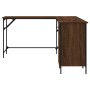 Escritorio madera de ingeniería roble marrón 141x141x75 cm de , Escritorios - Ref: Foro24-837601, Precio: 100,20 €, Descuento: %
