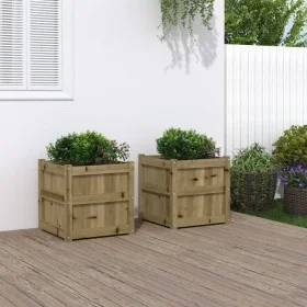 Jardineras de exterior 2 unidades madera impregnada de pino de , Maceteros y jardineras - Ref: Foro24-837423, Precio: 111,86 ...