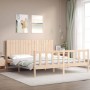 Estructura de cama de matrimonio con cabecero madera maciza de , Camas y somieres - Ref: Foro24-3192961, Precio: 184,17 €, De...