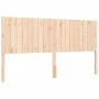Double bed frame with solid wood headboard by , Beds and slatted bases - Ref: Foro24-3192961, Price: 178,60 €, Discount: %