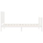 Estructura de cama individual con cabecero madera maciza blanco de , Camas y somieres - Ref: Foro24-3193167, Precio: 122,46 €...
