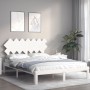 Estructura de cama con cabecero madera maciza blanco 140x190 cm de , Camas y somieres - Ref: Foro24-3193707, Precio: 143,17 €...