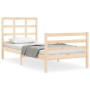 Estructura de cama individual con cabecero madera maciza de , Camas y somieres - Ref: Foro24-3193946, Precio: 88,54 €, Descue...