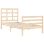 Estructura de cama individual con cabecero madera maciza de , Camas y somieres - Ref: Foro24-3193946, Precio: 88,54 €, Descue...