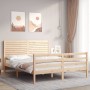 Estructura de cama con cabecero madera maciza 160x200 cm de , Camas y somieres - Ref: Foro24-3195036, Precio: 164,46 €, Descu...
