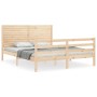 Estructura de cama con cabecero madera maciza 160x200 cm de , Camas y somieres - Ref: Foro24-3195036, Precio: 164,46 €, Descu...