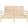 Estructura de cama con cabecero madera maciza 160x200 cm de , Camas y somieres - Ref: Foro24-3195036, Precio: 164,46 €, Descu...