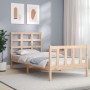 Estructura de cama con cabecero madera maciza 100x200 cm de , Camas y somieres - Ref: Foro24-3192091, Precio: 117,19 €, Descu...